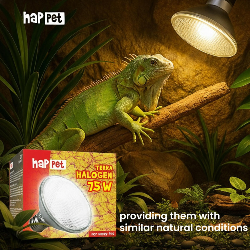 Żarówka Halogenowa 75W UVA Halogen do terrarium Happet Terra